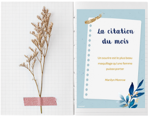 Un bullet journal avec des citations inspirantes, un super cadeau n'est-ce pas ?