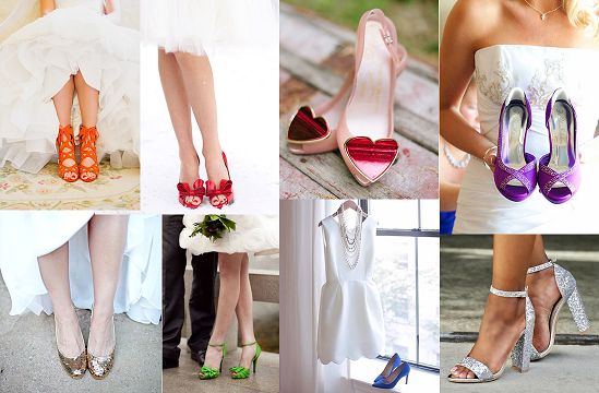 Soyez créatives avec vos chaussures si votre robe de mariée est courte