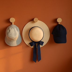 La gamme des chapeaux et casquettes est vaste et permet de créer un style aligné tout en se protégeant du soleil.